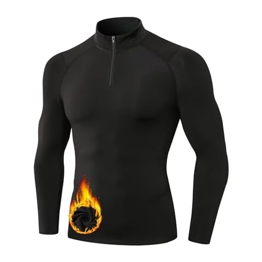 Sillictor 1/4 Zip Mens Thermal Base Layer Tops Fleece Lined Ski Hiking Golf Running Football Underlayer Mens Compression Tops UPF 50+ Winter Warm Sports Shirts,Moisture Wicking Muscle Support,