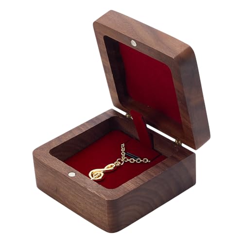 Boîte cadeau en bois de noyer compacte pour protéger vos alliances sans rayure - 2