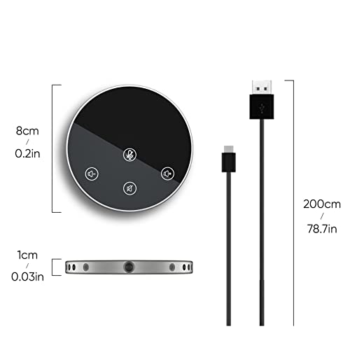 Microfono para reuniones de 360 grados USB Plug and Play con cancelacion y control de volumen 5