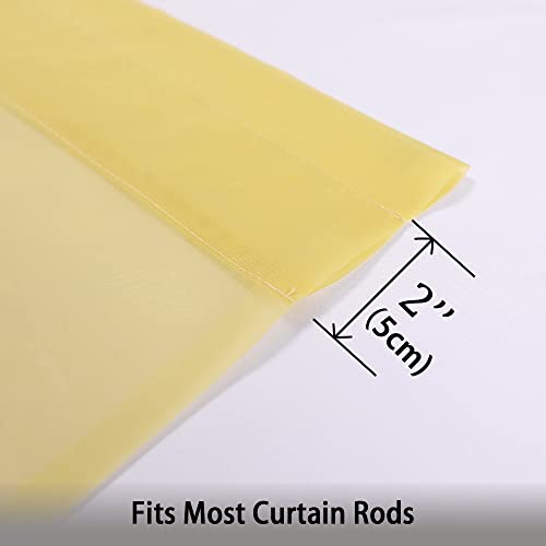 Image of OWENIE Sheer Curtains 84 Inches Long 2 Panels Set, Gold Sheer Curtain for Living Room, Rod Pocket Voile Fimly Sheer Drapes for Bedroom, 2pcs, Each 42 inch W x 84 inch L