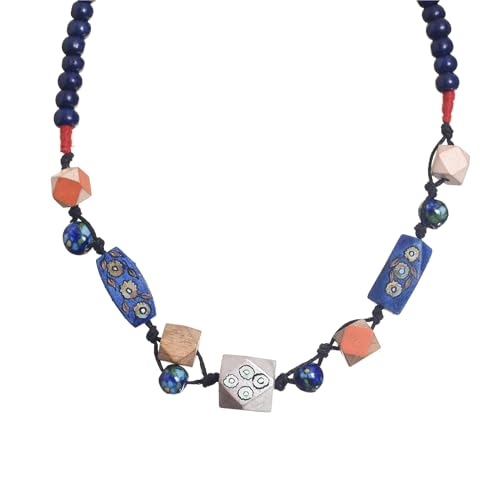Image of AAKRITI ART CREATIONS Boho Tribal Handcrafted Ethnic Necklace Collection | Mandala, Dreamcatcher, Sunburst & Moonstone Designs | Artisan Collar, Lariat & Pendant Statement Jewelry for Women