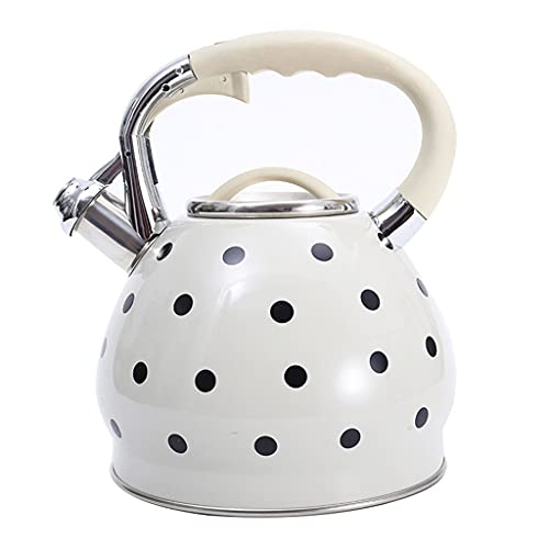 Pot à sifflet en acier inoxydable 3.5L théière blanche - 2
