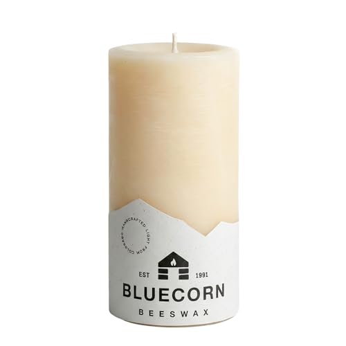 Bluecorn Beeswax Pillar Candle Ivory White 3x6 Candle 1 Count