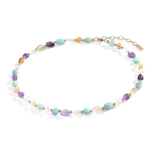 Collier ras du cou COAI en pierre naturelle, cadeau idéal multicolore pour femme
