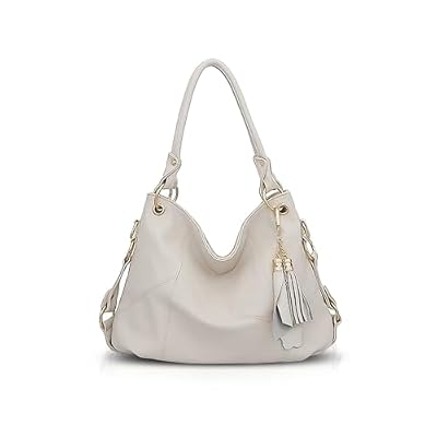 NICOLE & DORIS Borsa Donna Grande Borse a Spalla Borse a Tracolla Elegante Borse Tote Leggera Borsetta PU Pelle Morbida Borsa Hobo con Nappa Beige