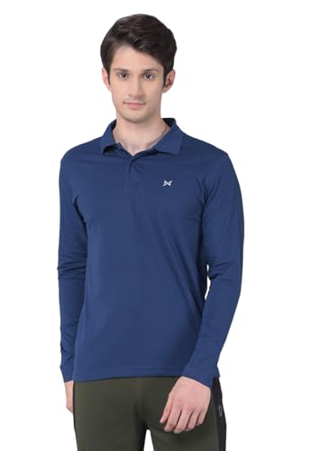 Image of Force NXT Polo Neck T-Shirt for Men Pack of 1 | Regular Fit T-Shirt for Men | Premium Super Combed Rich Cotton Polo Shirt | Men's Ultra Soft Full Sleeve T-Shirt