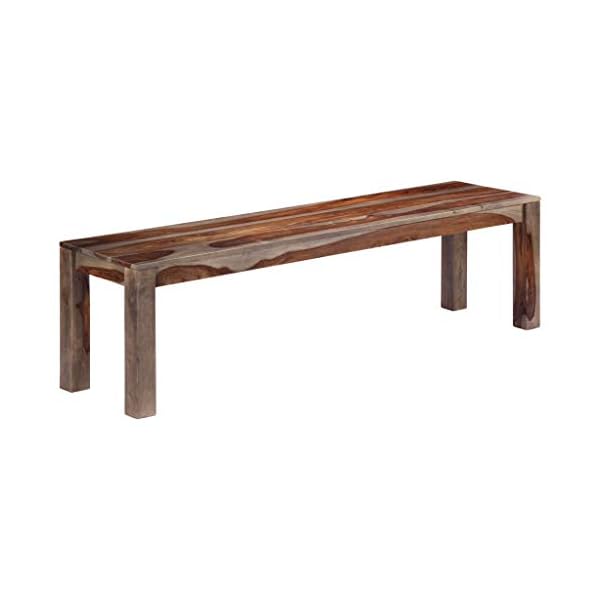 Bench 160 cm Grey Solid Sheesham Wood