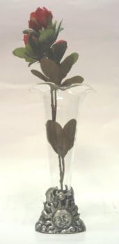 Pewter Sun Vase Holder w/Blown Glass Vase (Item # 1452)