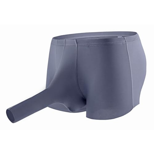 Genérico Body Negro Transparente Mujer Pantalones de Elefante sin Rastro Bóxer de Hielo en Forma de U Calzoncillos de Seda Íntimos de Conjunto Mujeres (Grey, L)