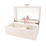Color rosa claro lavado y estructura de madera: elegante y encantador joyero con efecto de lavado rosa con construcción de madera MDF, es el mejor regalo para niñas