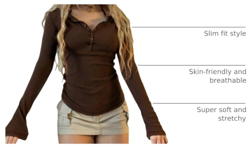 Image of Grunge Clothes for Women Y2K Tops Long Sleeve Fairy Grunge Aesthetic Shirts Teen Girls Vintage Graphic Tees Fall