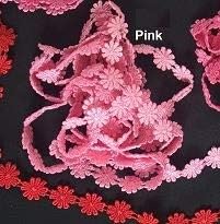 Lace Trim Daisy 1/2 Wide Quality Venise. 5 Yards, Choose Color. Multi-Use ex. Garments Bridals Decorations DIY Sew Arts Crafts Costumes Scrapbooks, Light Pink - Amore Fabrics