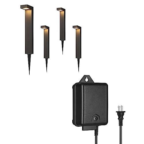 DEWENWILS 60W Low Voltage Transformer with Timer, 3.2W Low Voltage LED Landscape Lights with 35° Beam Angle