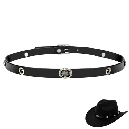 Image of Cowboy Hat Bands for Men Women, Leather Hatbands Belt for Cowboy /Western /Fedora /Cowgirl Hats Multicolor