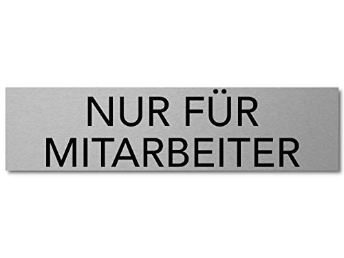 Interluxe Türschild Nur für Mitarbeiter Schild aus Aluminium, selbstklebend, 200x50x3mm modernes Schild als Hinweisschild für Besucher, Mitarbeiter, Gäste, Kunden Cover