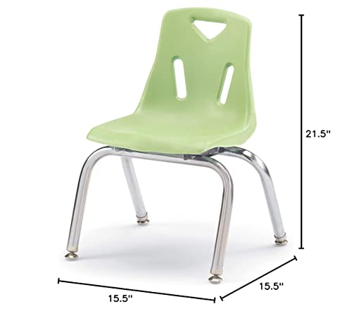 Jonti-Craft Berries 8142Jc6130 Stacking Chairs With Chrome-Plated Legs, 12" Height, Key Lime, Pack Of 6 #TOP3