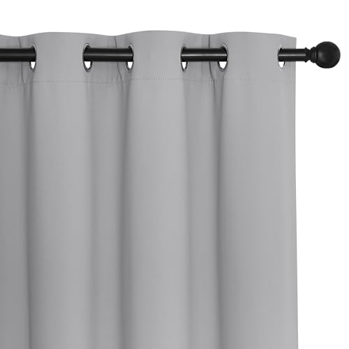 NICETOWN Room Darkening Curtain for Living Room - Energy Saving Thermal Insulated Grommet Room Darkening Curtain/Drape for Bedroom (1 Panel, 46 by 72, Silver Grey)