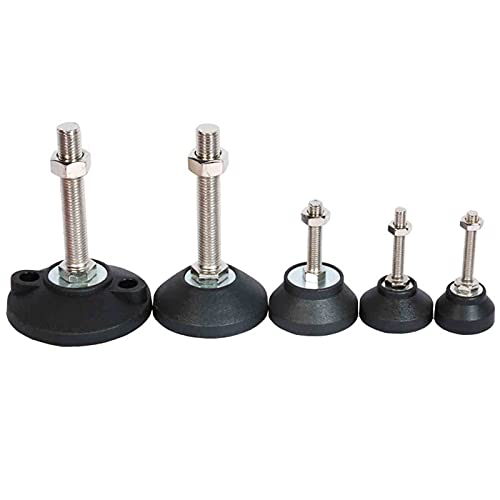 4pcs Furniture Support legs with Nylon Base Thread Adjustable Foot Cups Furniture Glide Leveling Feet Pad Hardware Furniture Leveling Feet (D60*M8*50)