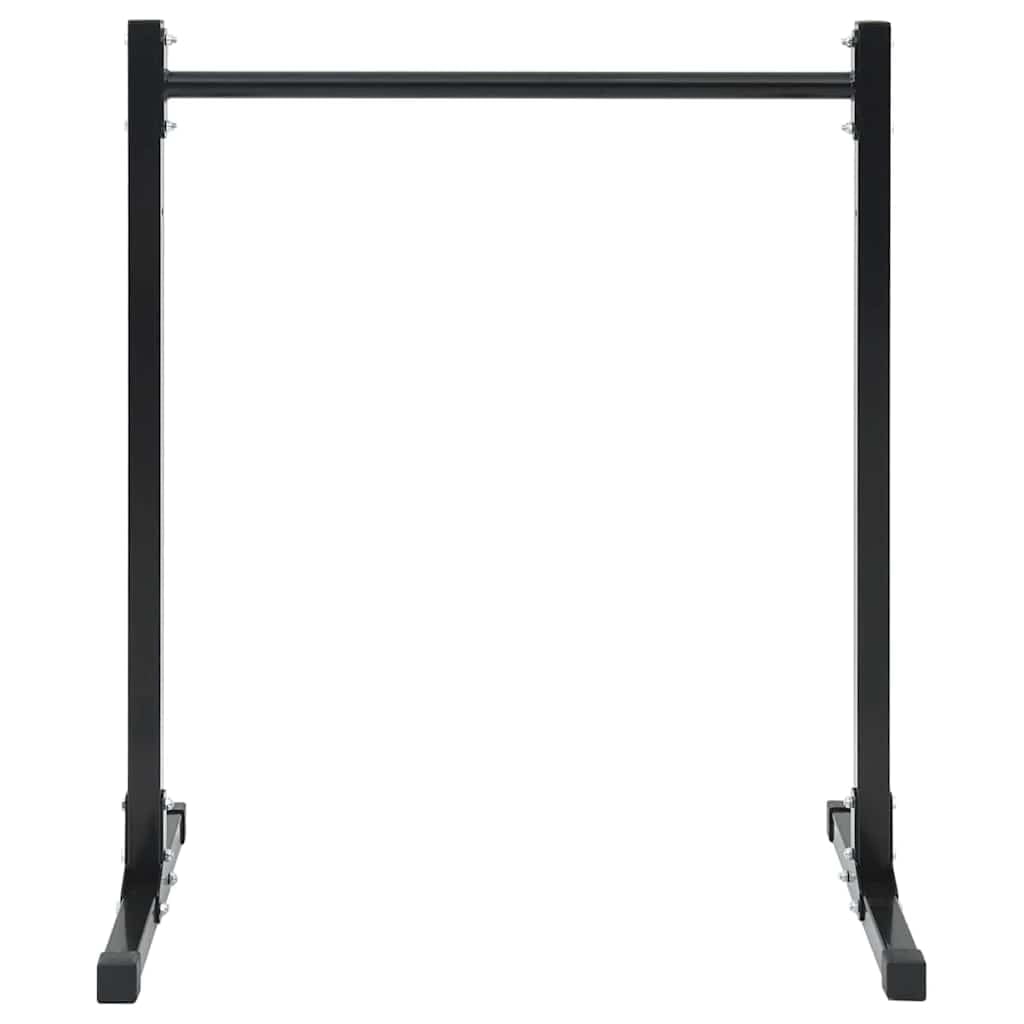 Dip Station 2 Stück Schwarz aus pulverbeschichtetem Stahl 55 x 90 x 104,5 cm höhenverstellbar 88,5-98,5 cm für Homegym Kraftstation Oberkörpertraining stabil und rutschfest