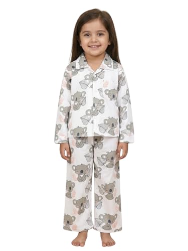 Image of The Mom Store Kids Cotton Night Suit for Boys and Girls | Breathable Night Dress for Kids Boys and Girls | Printed Nightsuit Pajama Set | Comfortable All-Season Sleepwear for Daily Use
