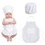 Matwsec 2PCS Baby Chef Outfit Baby Apron Chef Hat For Infant Photography Child Chefing Outfit