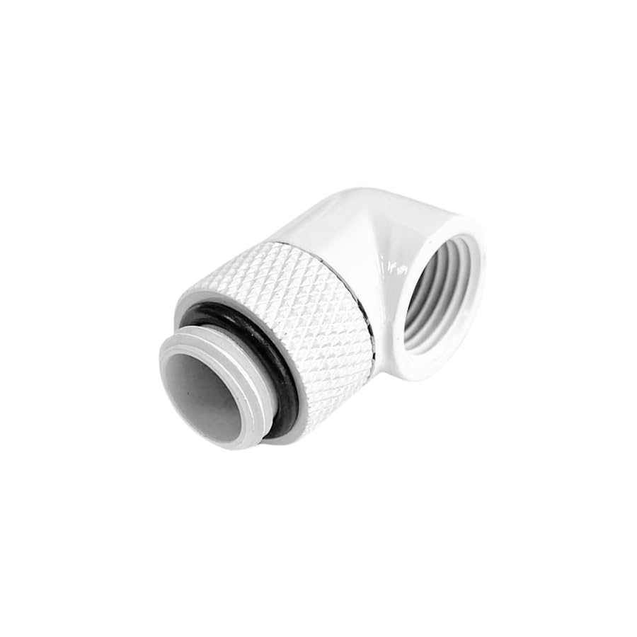 Image of Dracaena 6 pack G1 /4 inch thread Male to Female Extender Fitting, 90A‚ Rotary Fitting Adapter Connector for Computer Water Cooling System, White