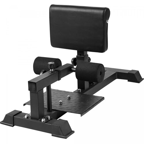 GORILLA SPORTS® Sissy Squat Kniebeugentrainer - verstellbar, bis 130 kg Belastbar, 101x37,5x49,5-59,5cm, Schwarz - Beintrainer Maschine, Bench, Kniebeuger, Fitnessgerät für Zuhause, Fitness