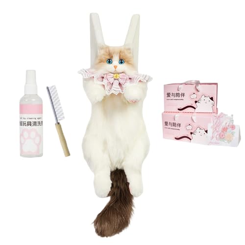 Sac à dos en forme de chat en peluche avec sa bandoulière amovible pour le quotidien