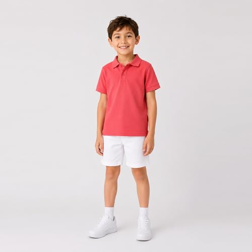 Image of Mud Kingdom Boys Polo Shirt Short Sleeve School Uniform Pique Polo Summer