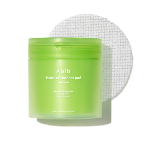 Image of Abib Heartleaf Essence Pad Clear Touch 70 Pads 8.45 fl oz | Soothing Toner Pads for Acne-Prone Skin with Succinic Acid, Niacinamide, Gentle Exfoliation, Korean Skin Care (New /Refillable)