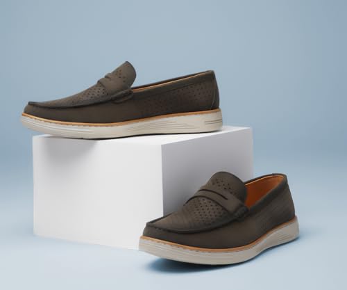 Image of Kraasa Men Denim Causal Loafers | Premium Breathable Upper | Driving Loafers | Lighweight Slip-On's | Soft Cushioned Insole | Super Flexible, Comfortable for Men