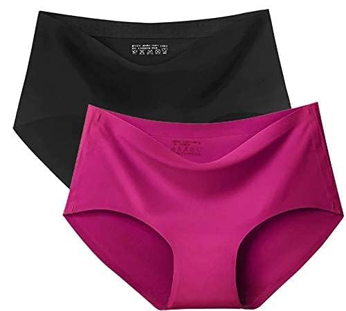Seamless Panties for Women Ice Silk Underwear No Show Laser Cut Hipster Comfortable Panties for Women - Multi Colored (Pack of 2)-image-38