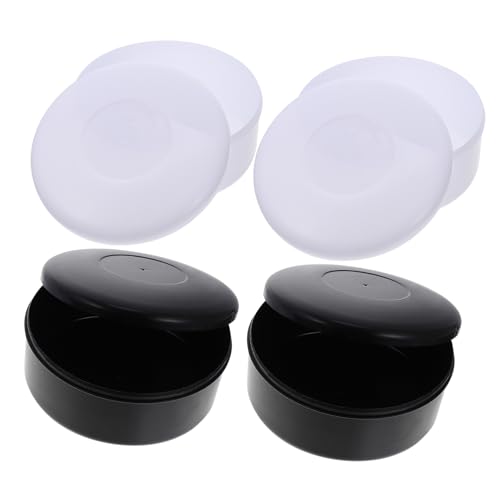 HANABASS 4boxes Go Chess Pieces Storage Black White Chess Jar Container Compact Design for