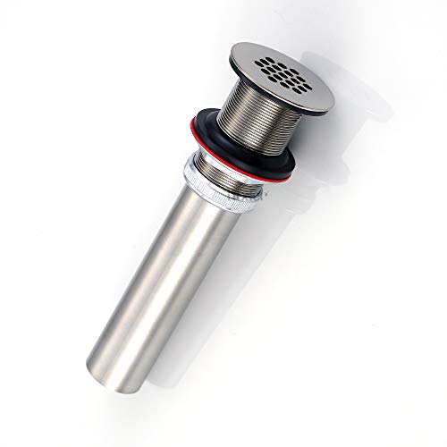 Luxier Ds05-Tb 1 1/2" Bathroom Faucet Vessel Vanity Sink Grid Drain Stopper Strainer Without Overflow Brushed Nickel #TOP6