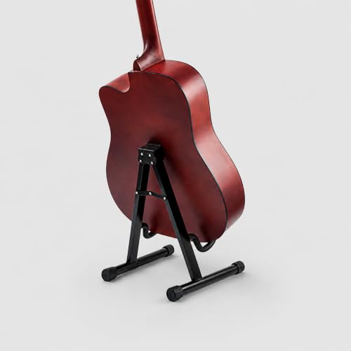 Image of JUAREZ JRZ-ST-GC1 Compact Foldable Guitar Stand, A-Frame Universal Floor Stand for Acoustic, Electric & Bass Guitars, Foam-Padded Arms, Non-Slip Rubber Feet, Portable Metal Guitar Holder