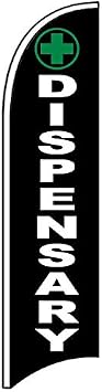 Dispensary - Windless Swooper Flag Feather Banner Sign 2.5x11.5 ft Tall Flag Only kb