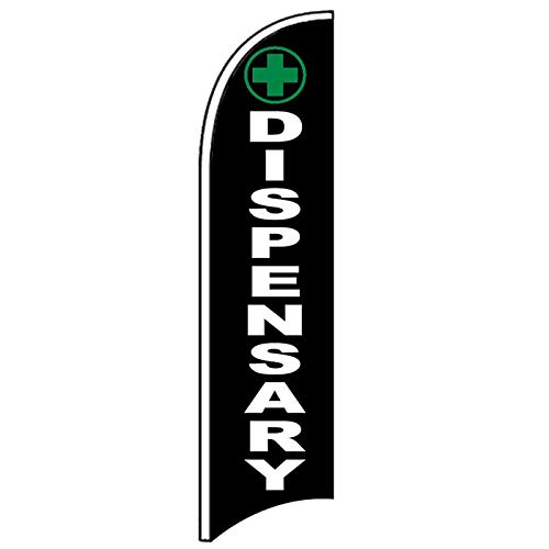 Drapeau Swooper sans vent avec fourreau total Dispensary - Format vertical 3,5m
