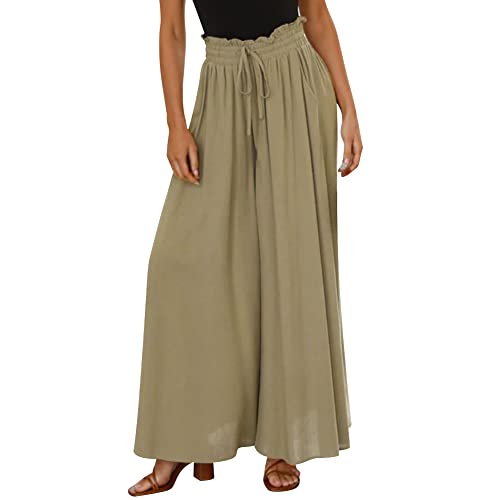 Pantalon de plage femme Odizli en mousseline de soie coupe palazzo