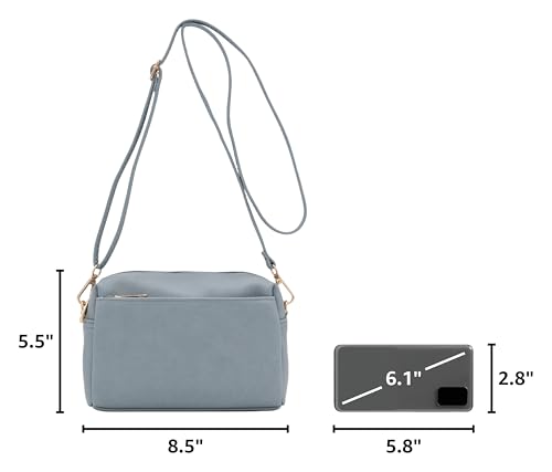 Image of FashionPuzzle Triple Zip Small Crossbody Bag