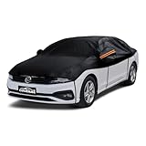 Half Car Cover Sedan, Hail Protector Car Cover with Cotton Liner, Sunroof & Windshield Cover for Ice and Snow, All Weather Vehicle Body Cover for Sun, Rain, Dust