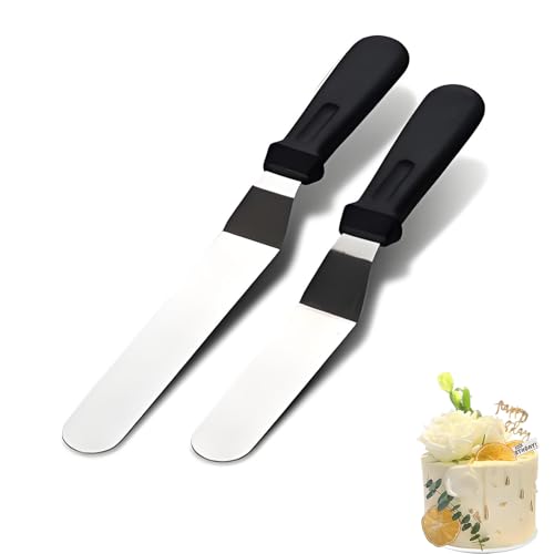 La mejor comparación de Pala para pastel del mes. 43 Espatulas Reposteria, Juego de 2 Espatulas de Acero Inoxidable para Pastel, Pala para Pastel, Ideal para Decoración de Tartas, Postres y Repostería, 6 y 8 Pulgadas, 32 y 42 cm