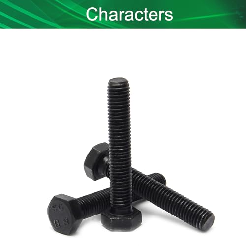 Image of M10x60mm External Hex Head Screw Bolts Carbon Steel Grade 8.8 Metric Thread Hexagon Bolts Fastener 2.64 inchx0.63 inchx0.63 inch(LxWxH) for Machinery Furniture Hardware Black 5pcs