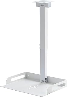 Drsn Universal Ceiling Mount with Tray for Projector/Camera, Height Adjustable 11.4-22inches, In-tube Cable Routing, Upgraded Carbon Steel, Wall/Ceiling Mounting (White)