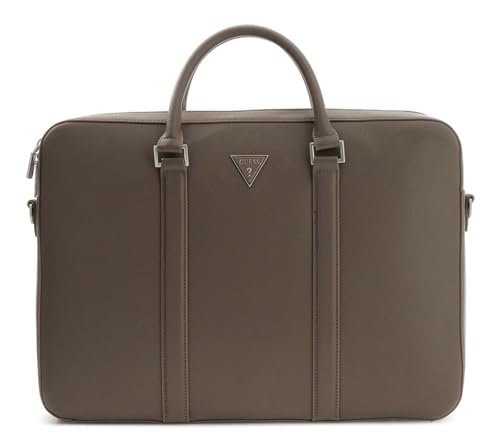 Milano Laptop Bag GUESS, sacoche d'ordinateur haut de gamme au design italien marron