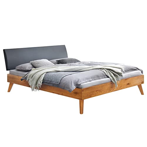 Preisvergleich Produktbild HASENA Trento Bett Caprile Wildeiche Kopfteil Lecco schwarz 90x200