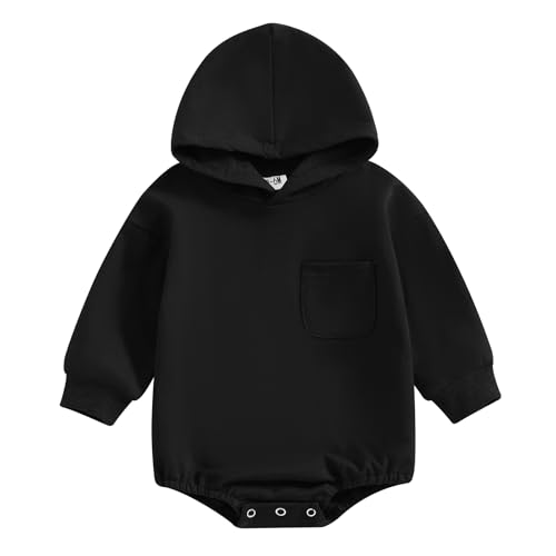 Baby Girl Boy Hoodie Romper Sweatshirt Newborn Solid Long Sleeve Hoody Bodysuit Infant Spring Clothes Outfit