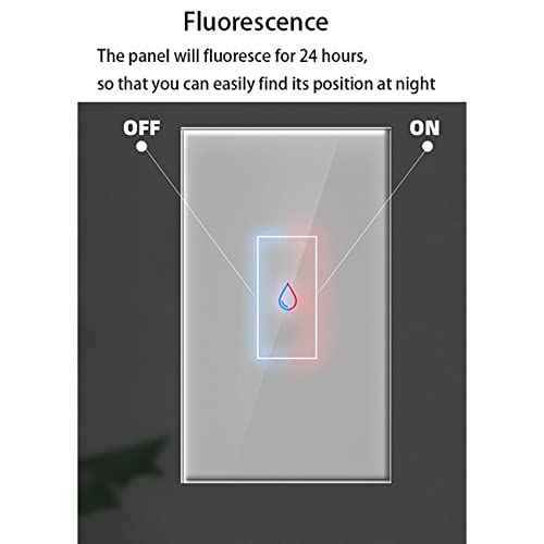 Dieserc Smart Wifi Water Heater Switch, Voice Control Smart Touch Wall Switch With Timer, Remote Control Smart Boiler Touch Switch Compatible With Alexa, Google Home And Home App #TOP4