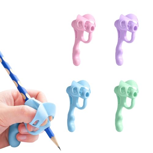 4 Piezas Entrenador de Agarre Ayuda para Escritura, Empuñaduras de Lápiz de Entrenamiento para Niños Preescolares, Empuñaduras Correctoras de Escritura, Agarre de Lápiz de Entrenamiento Ergonómico