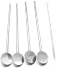 4 Spoon Straws Stirrer Stainless Steel 4 Pack + Cleaning Brush Drinking Straws