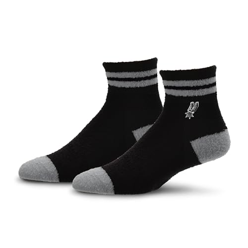 For Bare Feet NBA SAN ANTONIO SPURS Cozy Two Stripe Quarter Sock Team Color OSFM